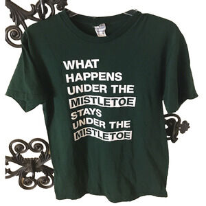 Medium Delta Pro Men's Dark Green "Under the Mistletoe" Tshirt Holiday Christmas